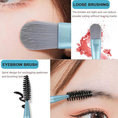 8-Piece Mini Makeup Brush Kit Ã¢â‚¬â€œ Portable Premium Synthetic Set with Case (Mix Colors)