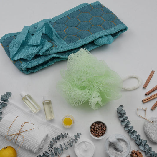 Bath Shower Scrubber Set Ã¢â‚¬â€œ Dual-Sided Loofah Sponge & Bath Brush for Deep Clean (2 Pcs)