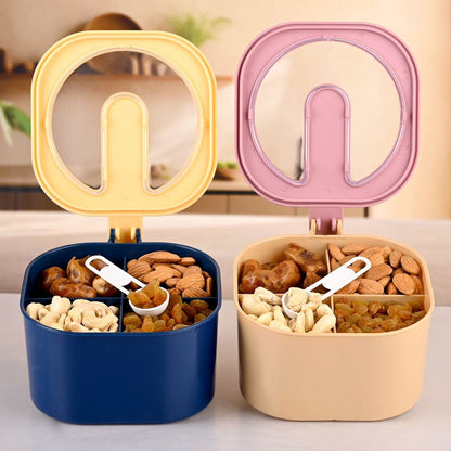 Fancy 4-Section Masala Box for Kitchen Storage (Spice Container)