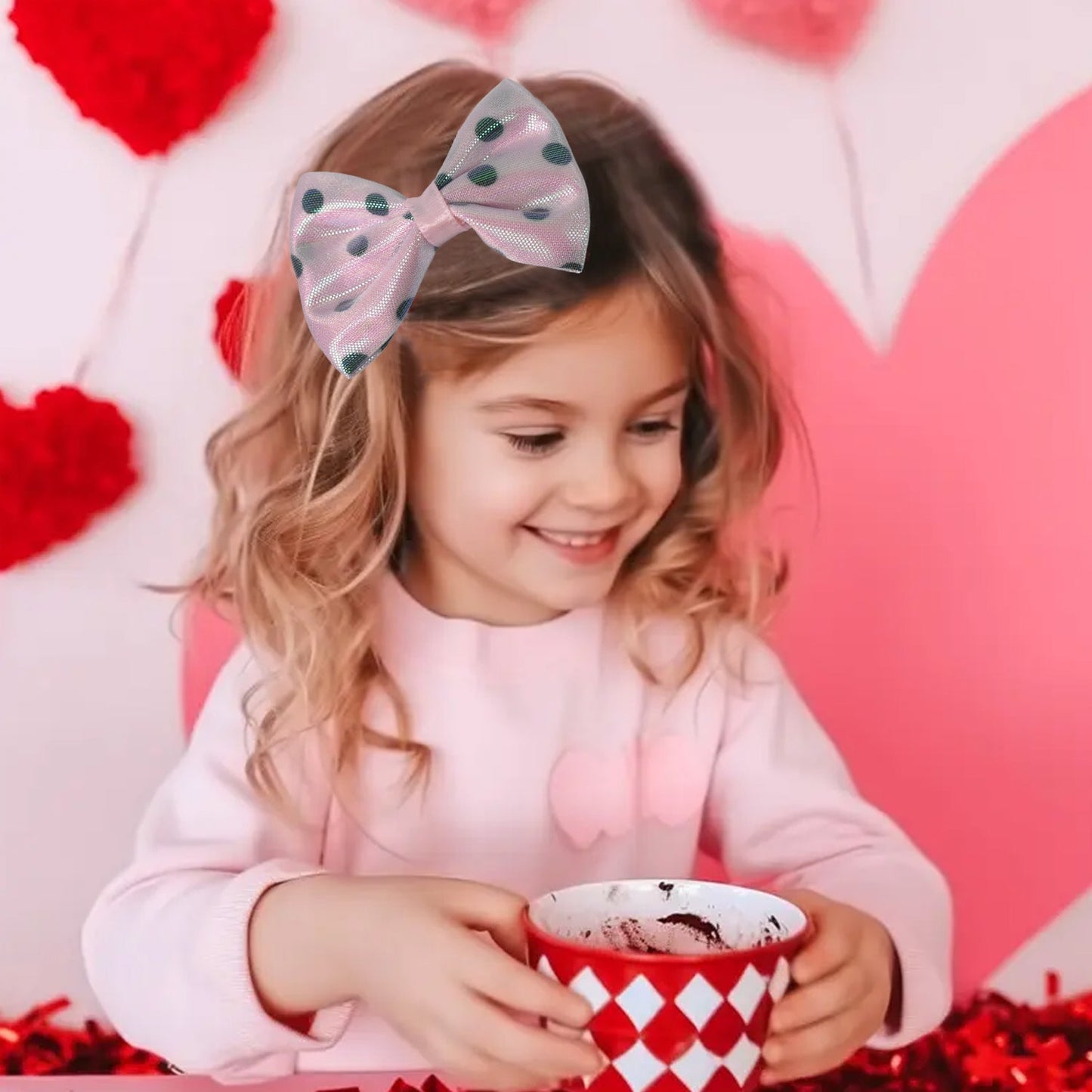 Hair Bow Knot Clip Suitable For Girls (2 Pc)