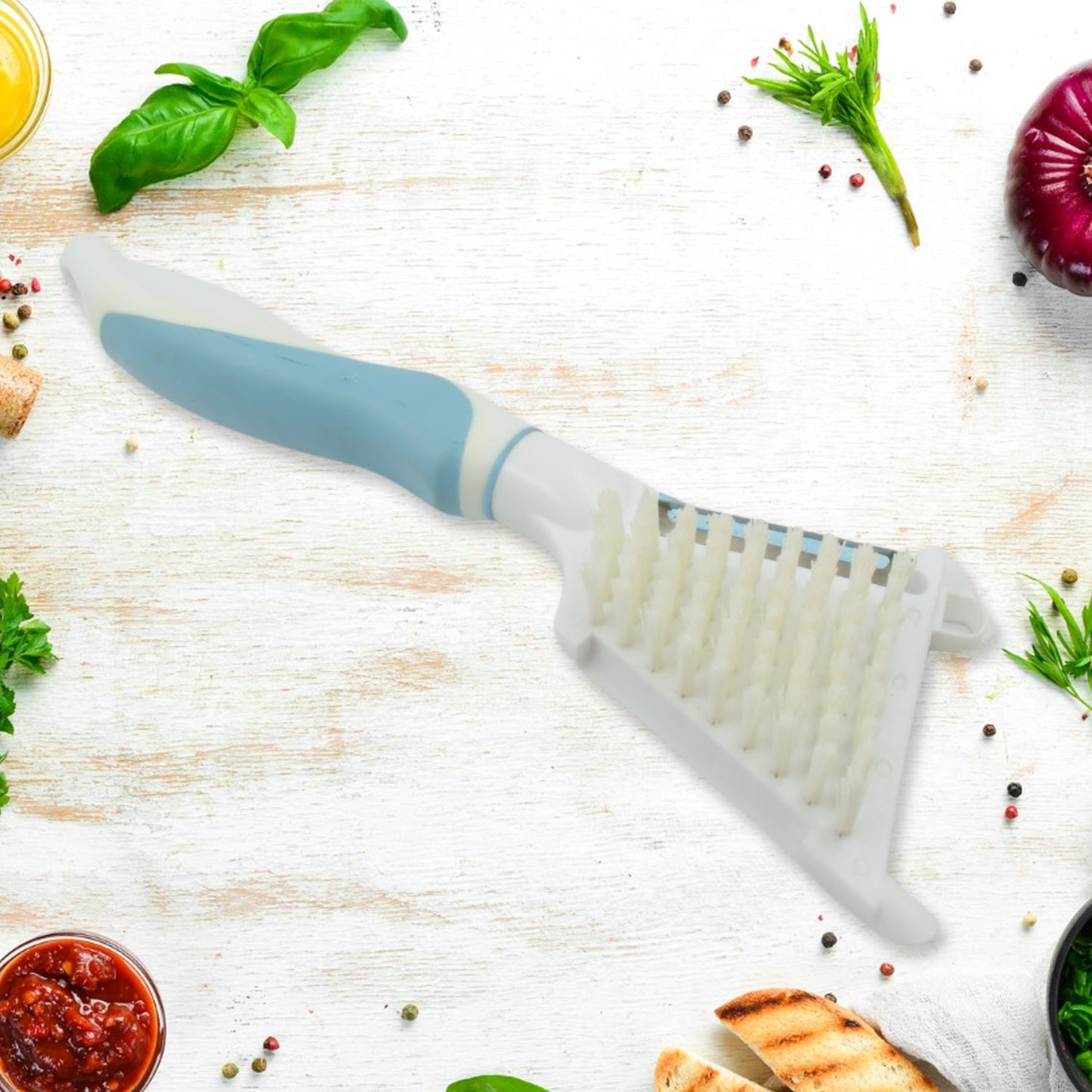 Multipurpose Peeler Brush Ã¢â‚¬â€œ Stainless Steel Peeler with Cleaning Brush (1 Pc)