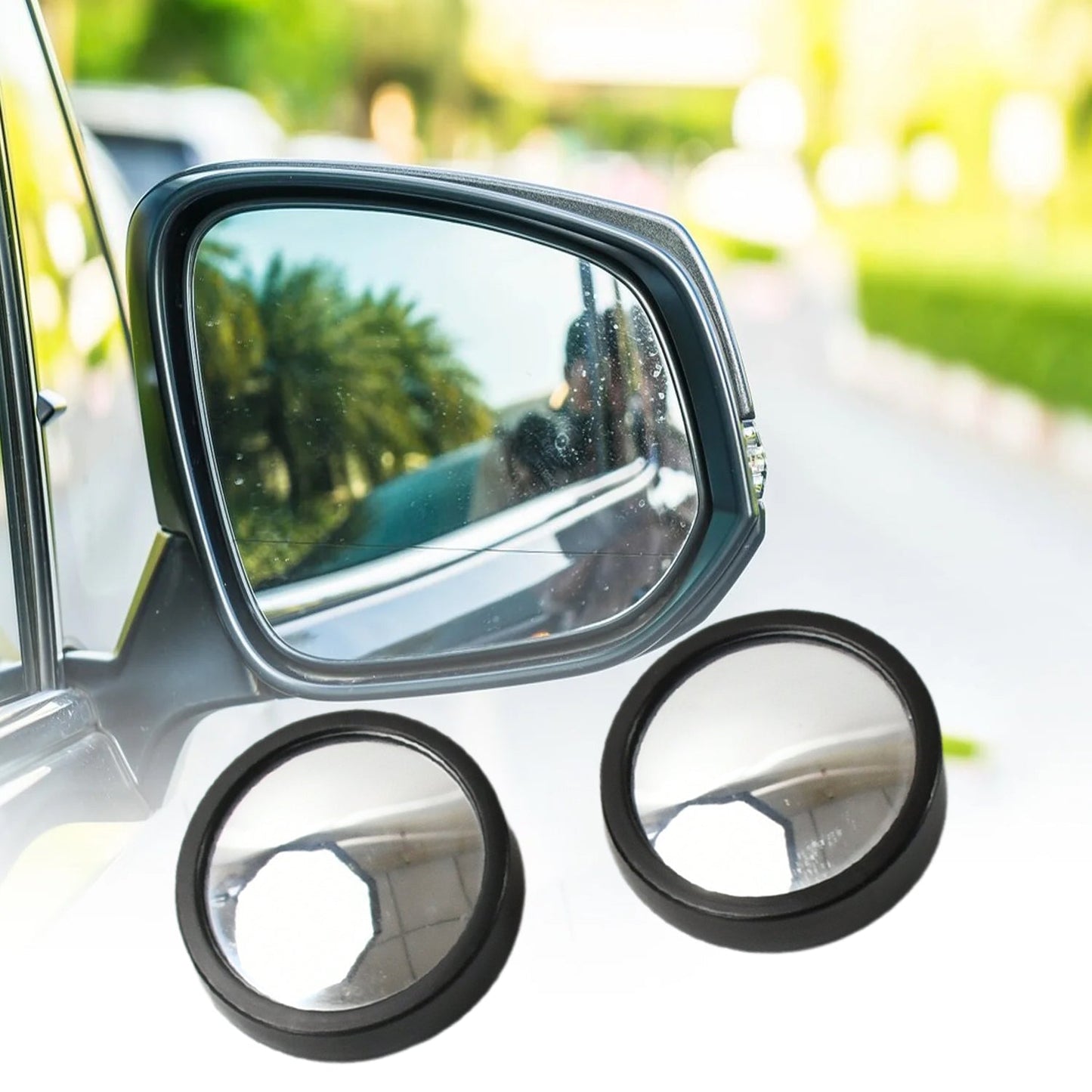 Car Blind Spot Mirror Ã¢â‚¬â€œ HD Glass, Convex & Frameless (2 Pcs Set)