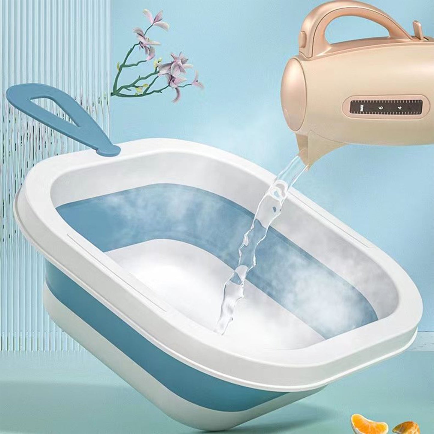 Wash Basin, Space Saving Multi Function Foldable Baby Wash basin Easy Clean Lightweight Thicken for Washing Face for Home (28Ãƒâ€”28 Cm / 1 pc)