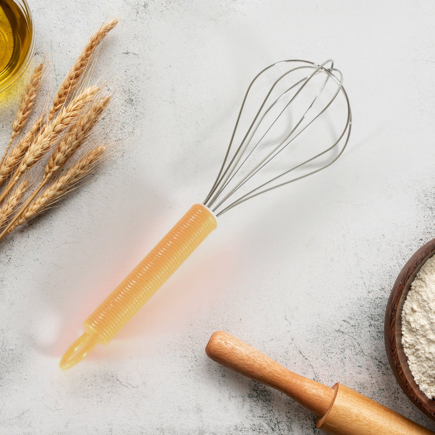 Stainless Steel Manual Whisk Ã¢â‚¬â€œ Cream, Flour & Egg Mixer (16 Cm)-2 pcs