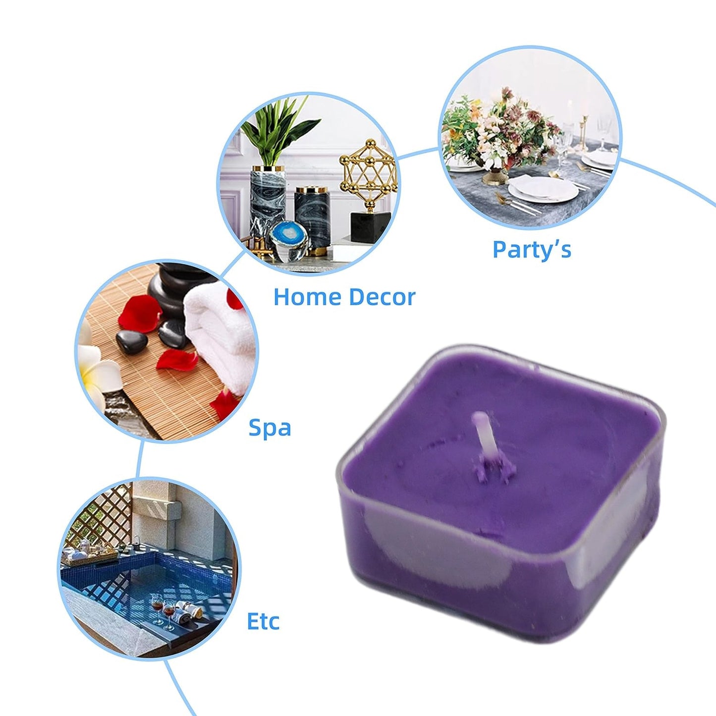 Smokeless Scented Acrylic Lavender Tealight Candles | Scented Acrylic Tealight Candle Set of 1 for Home Decoration and Celebrations | Long Burning Time Candle (2 Pc / Mix Color)