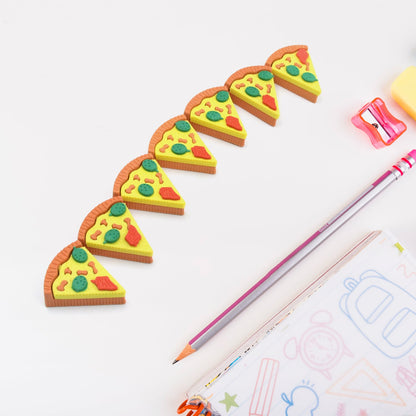 3D Pizza Slices Eraser Set Ã¢â‚¬â€œ Fancy & Colorful Stationery for Kids & Gifts (7 slice)