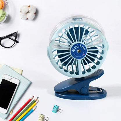 Portable Clip-on Fan, Battery Operated, With Light & Spray, Small Yet Powerful USB Table Fan, 3-Speed Quiet Rechargeable Mini Desk Fan, 360Ã‚Â° Rotation, Personal Cooling Fan for Home, Office, Camping