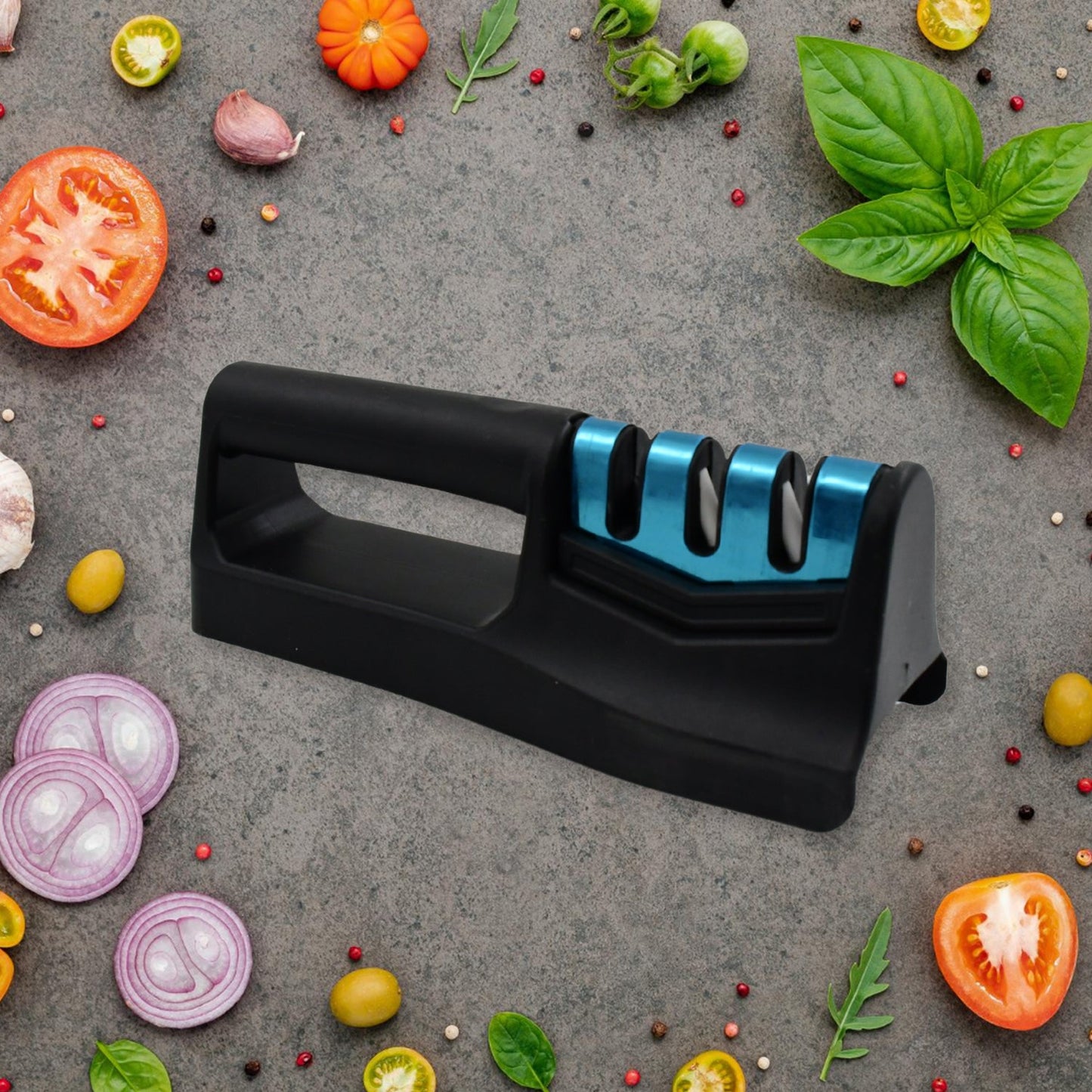 Kitchen Knife Sharpener Ã¢â‚¬â€œ Handheld for Chefs & Serrated Knives (1 Pc, Chopper Not Included)