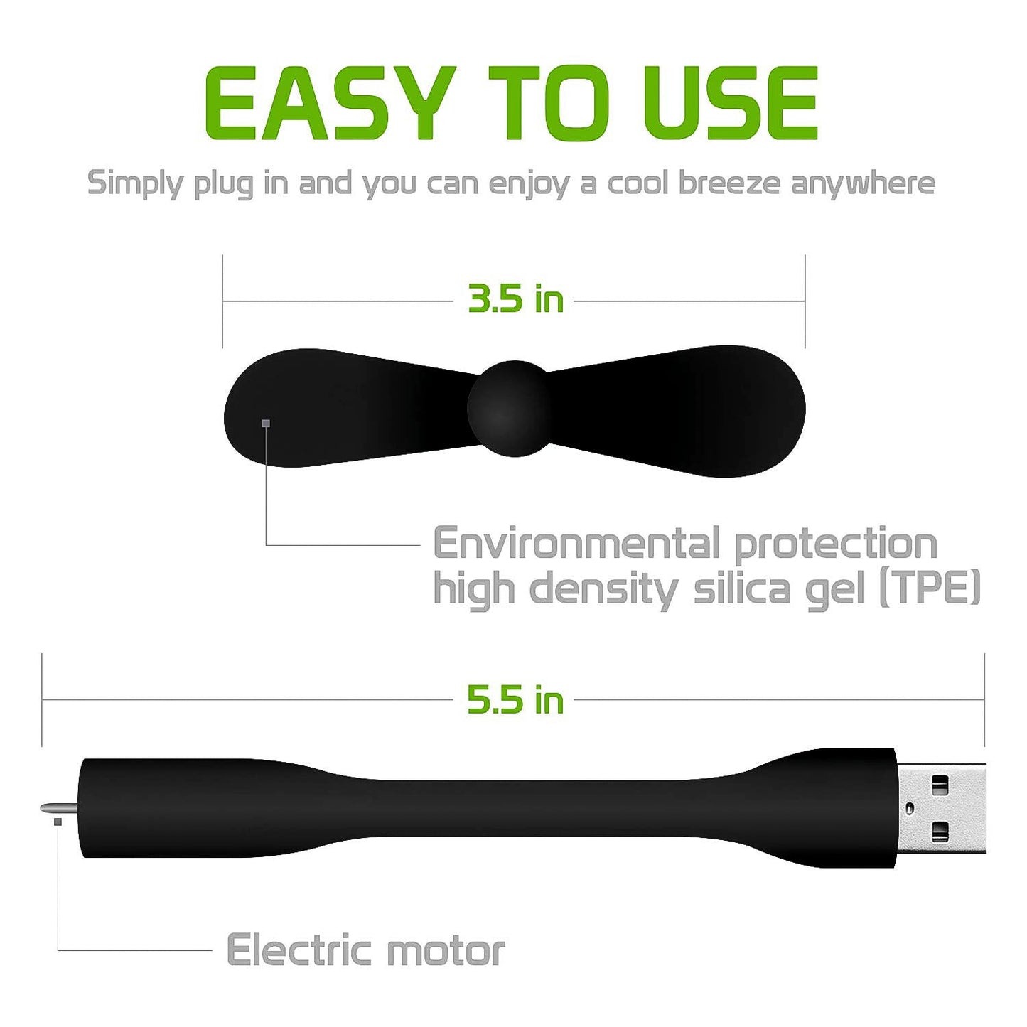 Mini USB Port Fan | Portable Mini USB Fan (2 Pc)
