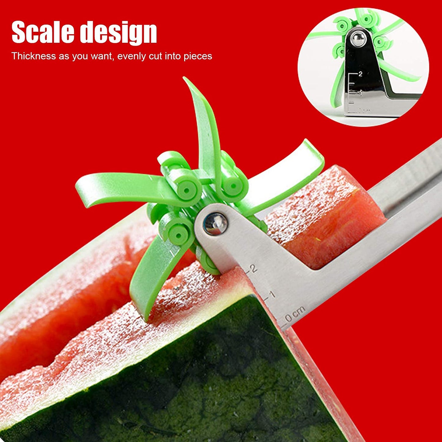 Stainless Steel Washable Watermelon Cutter Ã¢â‚¬â€œ Windmill Slicer & Peeler