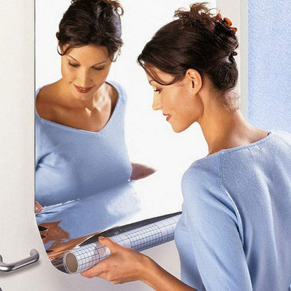 3D Mirror Wall Stickers Wall Mirror Decorative Mirror Paper for Home, Living Room Wall, Bedroom Wall, TV Backdrop Use Paper (100Ãƒâ€”50 Cm / 3 Pc )