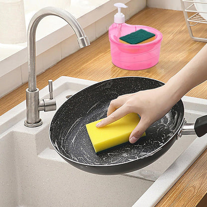2-in-1 Double Layer Liquid Soap Dispenser with Pump & Sponge Ã¢â‚¬â€œ Practical Kitchen & Hotel Sink Soap Pump Bottle (Rectangle)