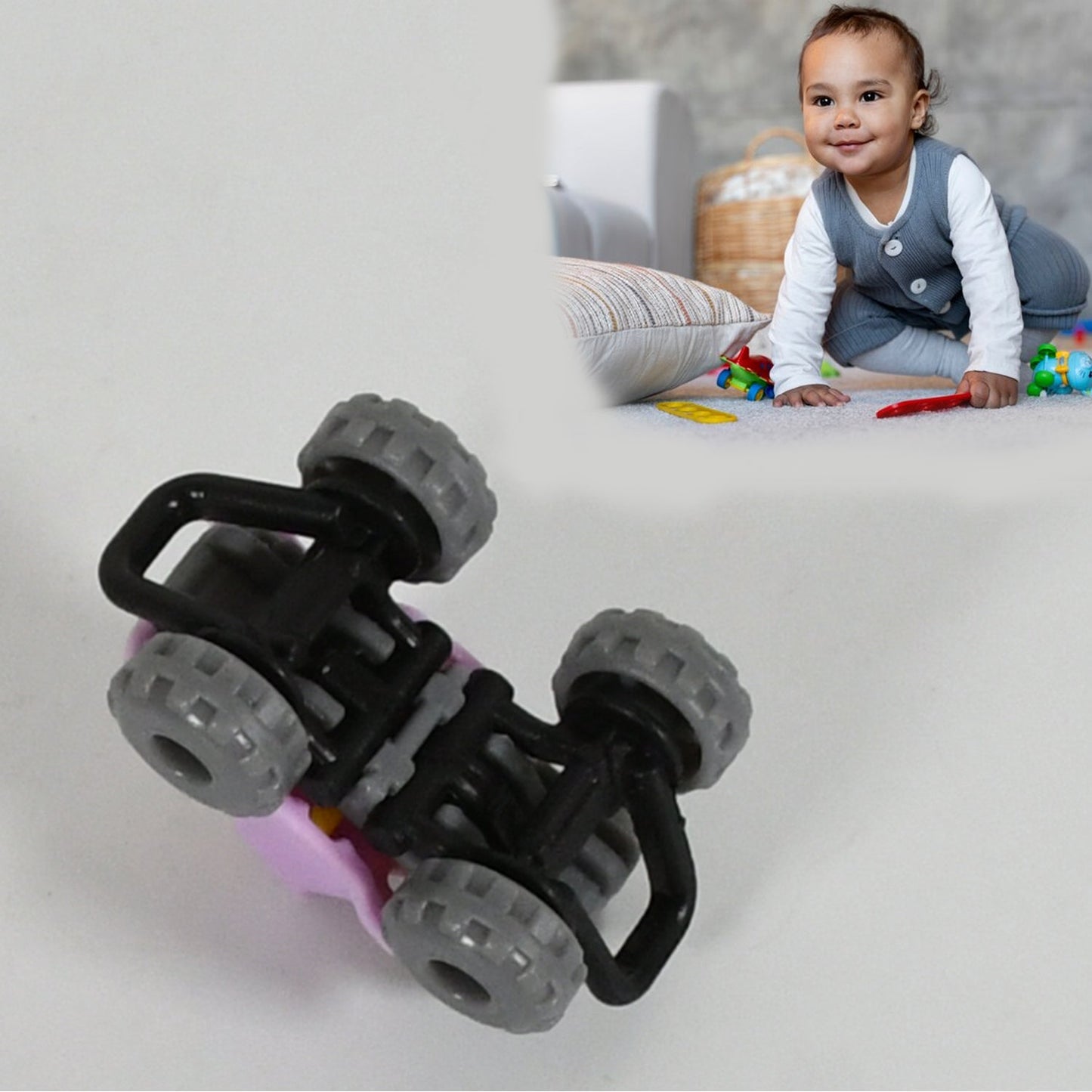 Mini Monster Trucks Friction Powered Cars for Kids Big Plastic Tires Baby Boys Super Cars Blaze Truck for Kids Gifts Toys-3 pcs