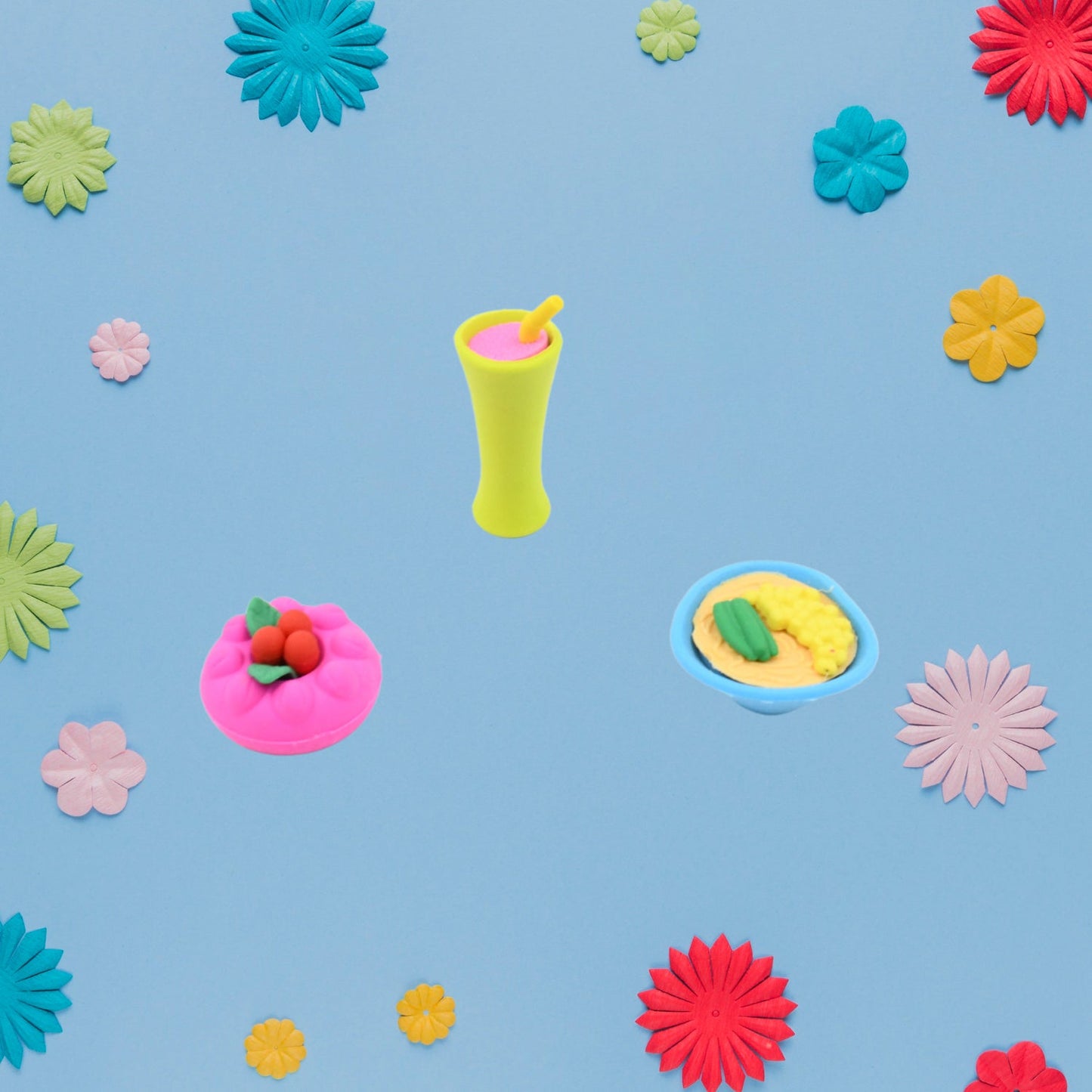 3D Mix Design Fancy & Stylish Colorful Erasers Ã¢â‚¬â€œ Cute Novelty Eraser Set for Kids & School Prize (1 Set)