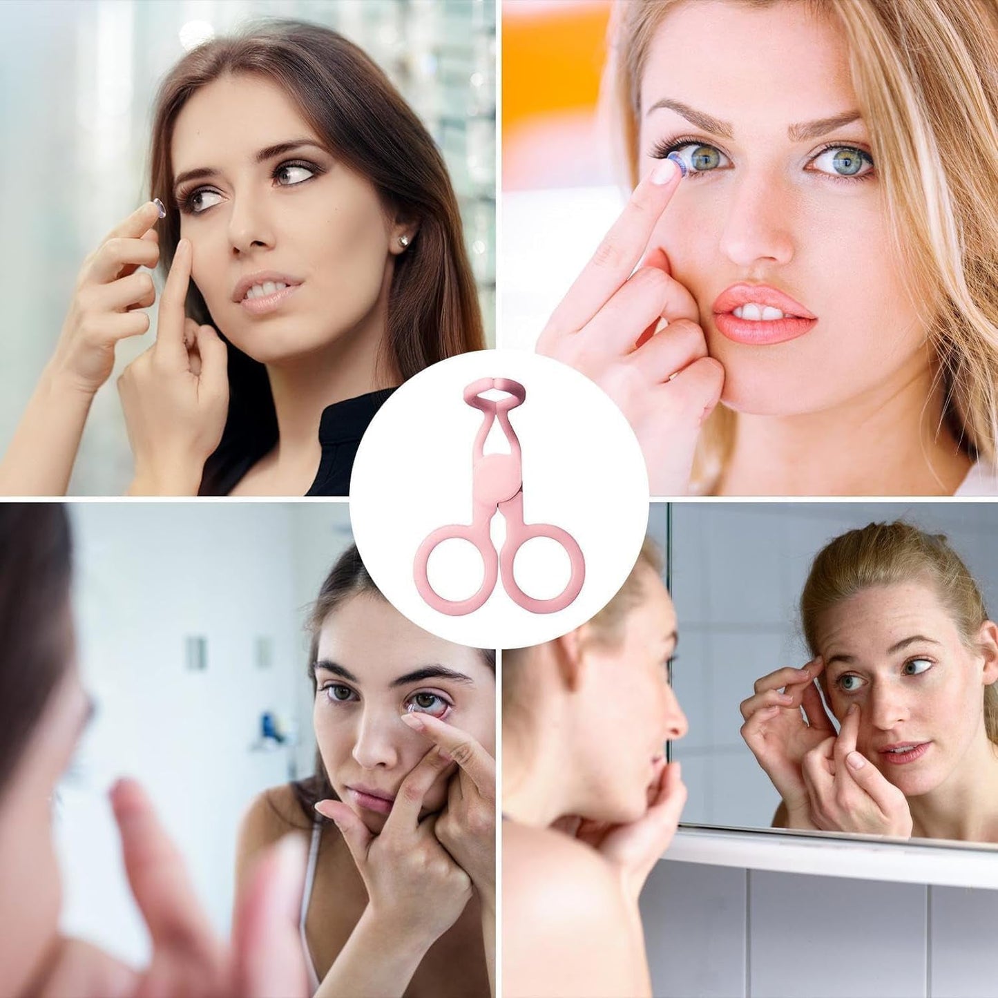 Plastic Ergonomic Women Eye Care Contact Lenses Inserter Remover Tool (2 Pc)