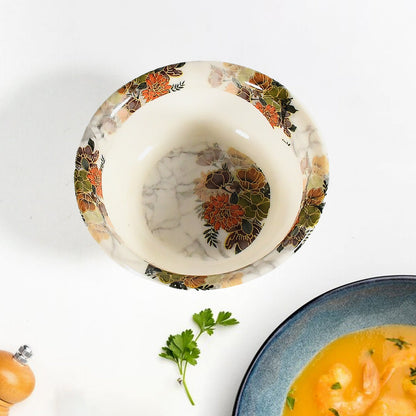 Dream 18-Piece Plastic Dinner Set Ã¢â‚¬â€œ Unique Flower Design, 6 Plates, 6 Bowls & 6 Spoons, Microwave & Dishwasher Safe