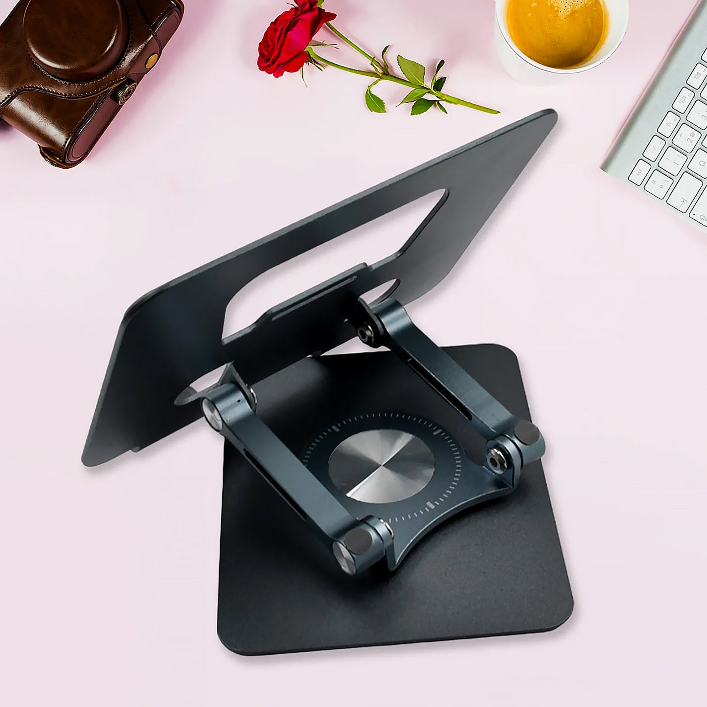Aluminum Alloy 360Ã‚Â°Rotating Bracket, Adjustable Laptop Stand, Portable Foldable Ergonomic Laptop Support