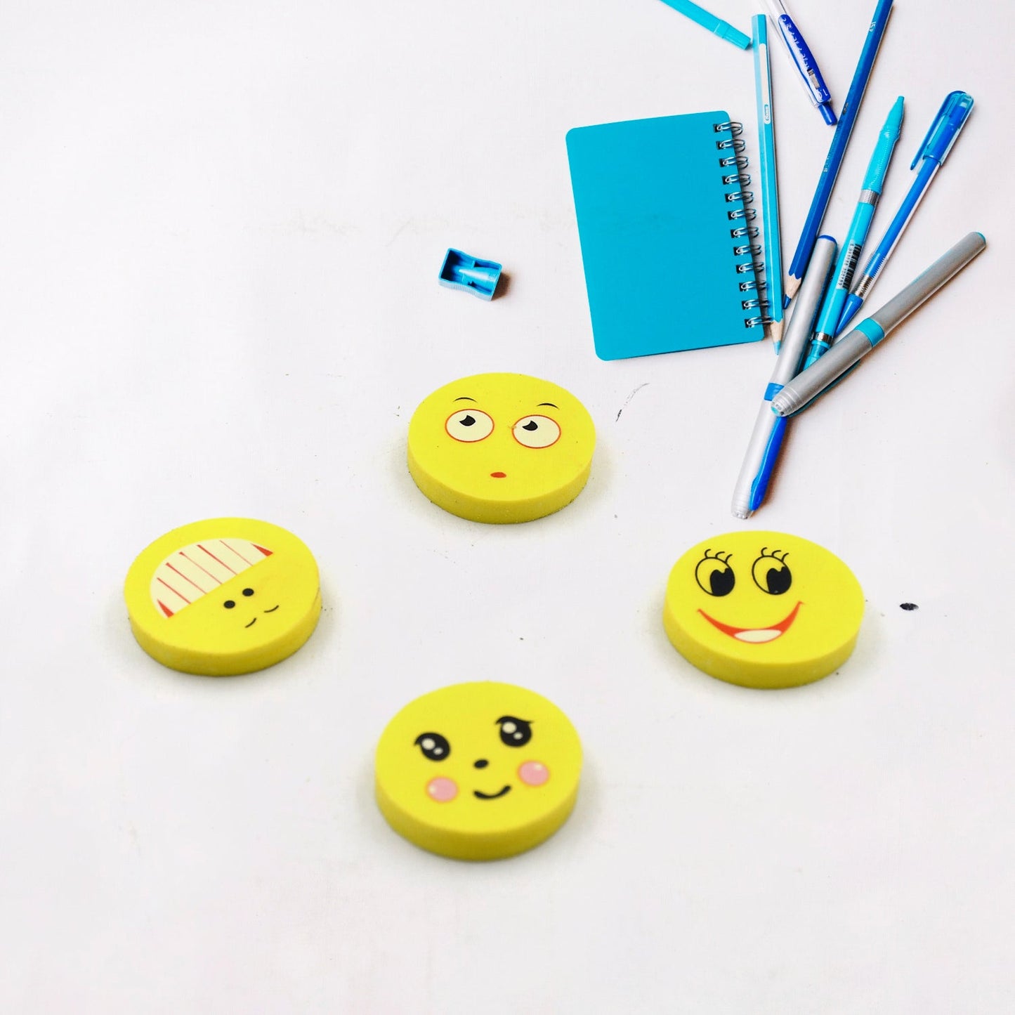 Cute Smile Emoji Eraser Set Ã¢â‚¬â€œ Perfect for Kids (4pc Set)