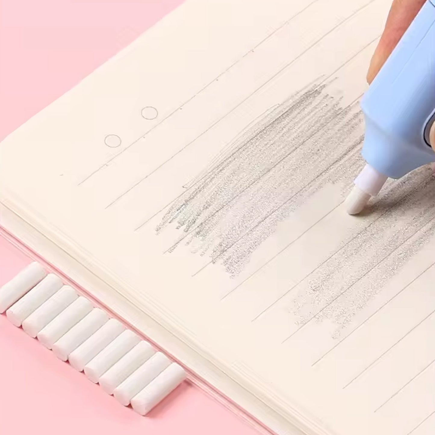 Electric Eraser Kit Ã¢â‚¬â€œ Battery Operated with 10 Refills for Drawing & Sketching (Mix Design / Battery Not Included)