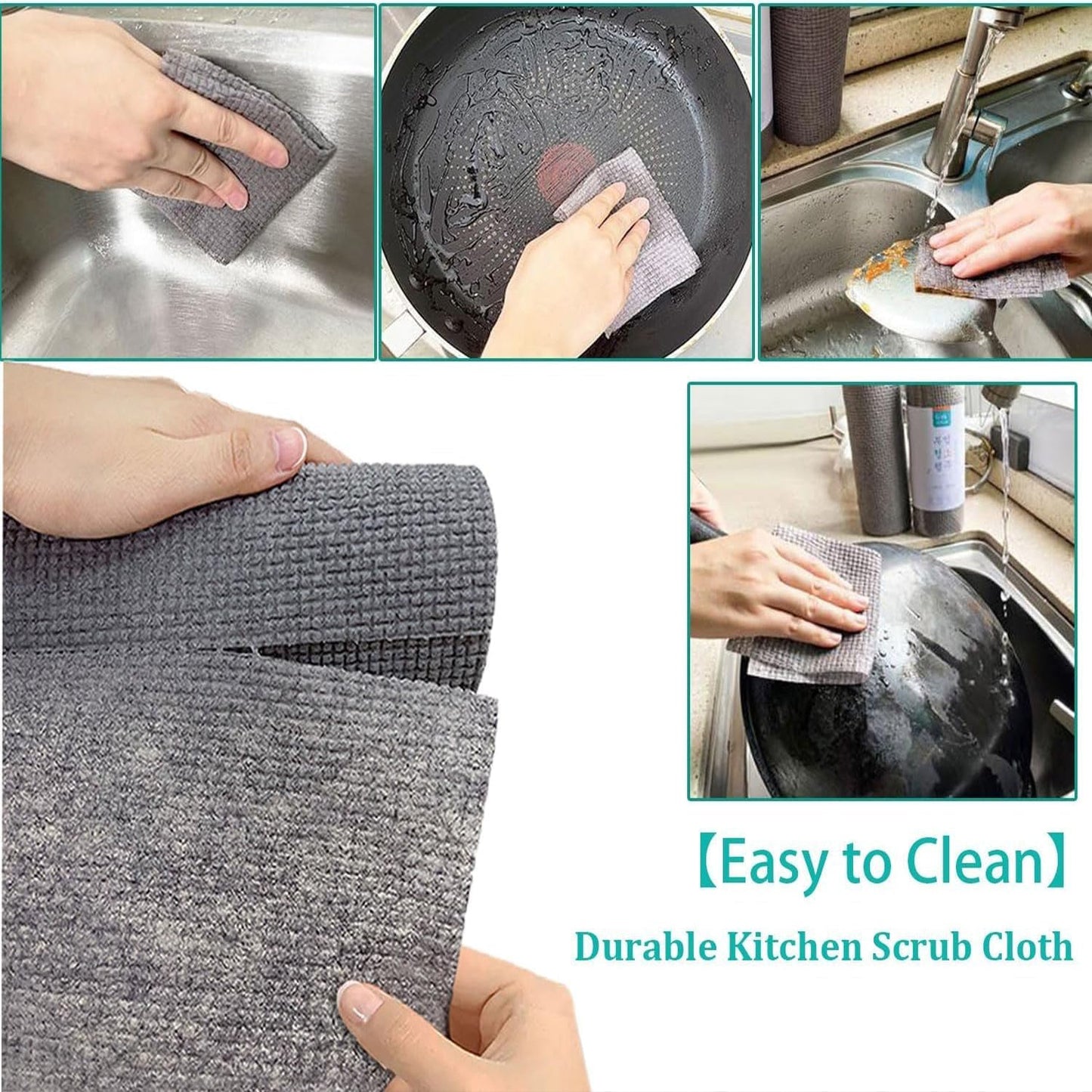 Durable Microfiber Kitchen Scrub Cloth Ã¢â‚¬â€œ Wear-Resistant & Multipurpose Cleaning Cloth (20Ãƒâ€”22cm, 1 Pc)