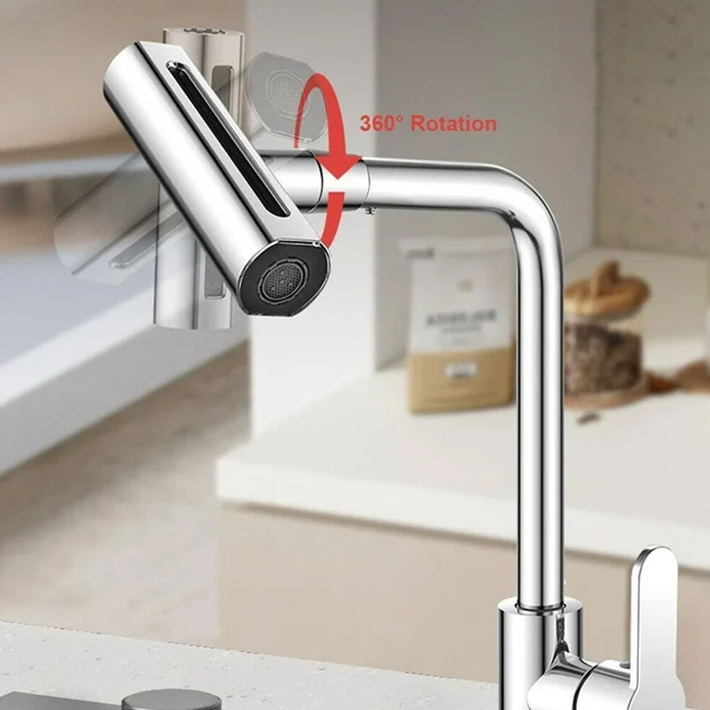 360Ã‚Â° Rotating Waterfall Kitchen Faucet Ã¢â‚¬â€œ Touch & Swivel Sink Extender (4 In 1 )