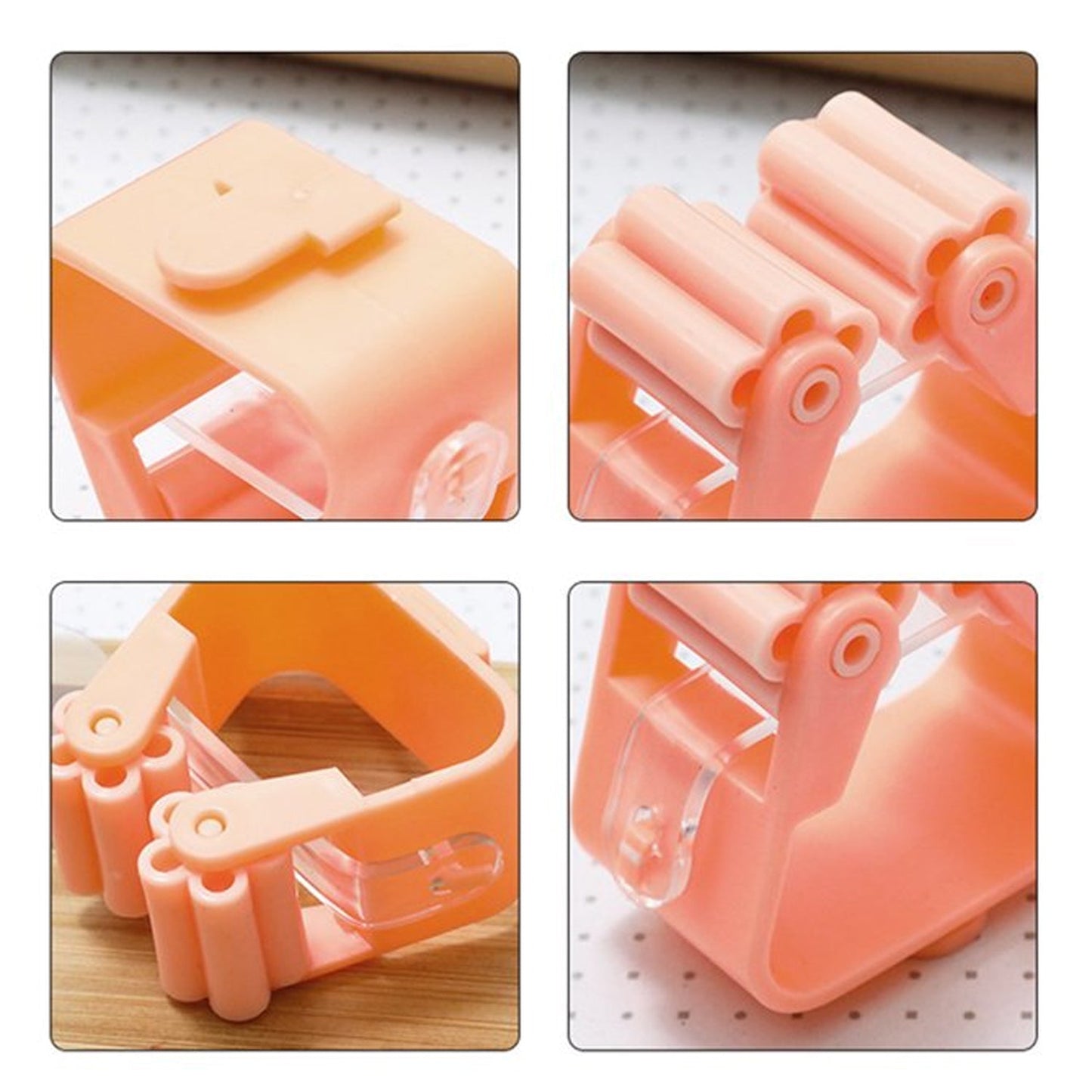 Broom Holder Wall Mounted, Mop and Broom Holder Broom Organizer Grip Clips, No Drilling, Wall Mounted Storage Rack Storage & Organization for Kitchen, Bathroom, Garden (2 Pc)