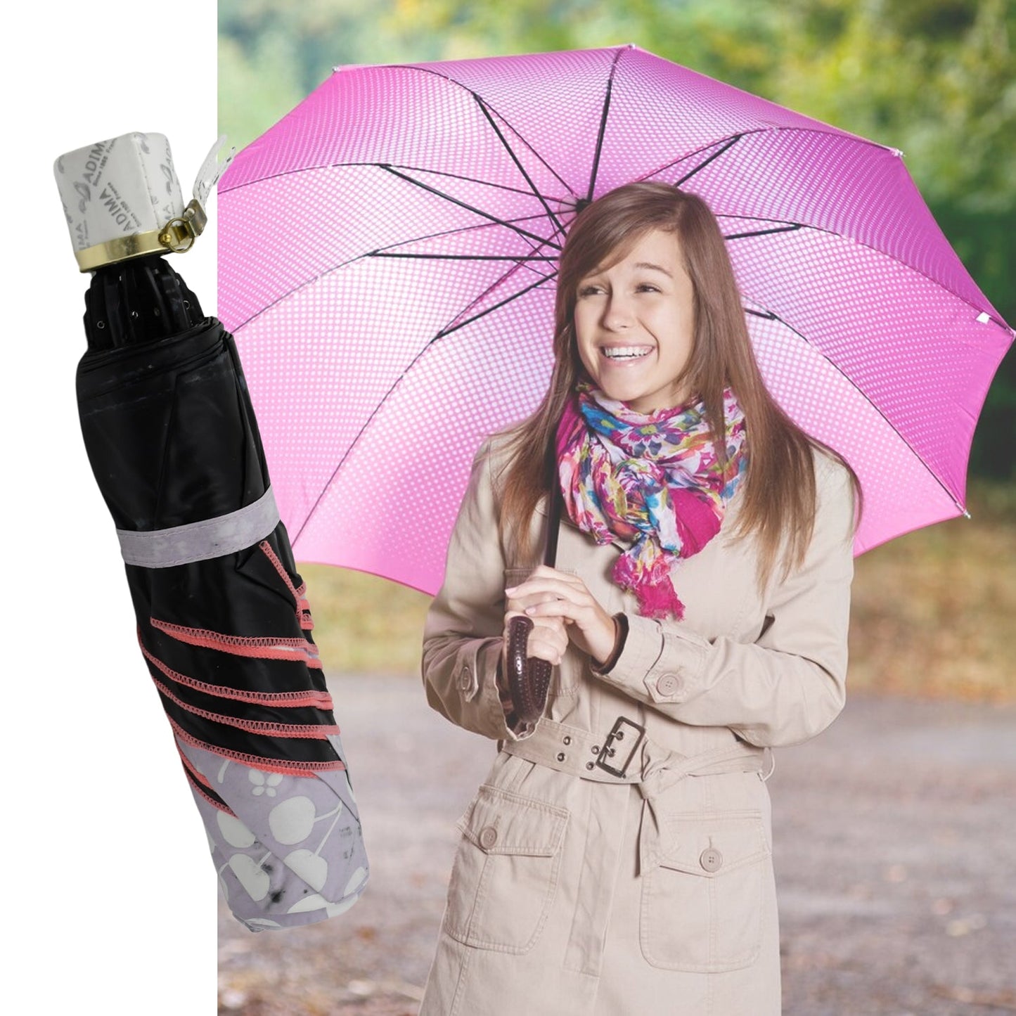 2 Fold Sun Protective Solid Foldable Outdoor Umbrella,Ã‚Â Portable Sun,Ã‚Â UV Protection LightweightÃ‚Â Rain Umbrella With Umbrella CaseÃ‚Â For Girls, Women, Men, Boys