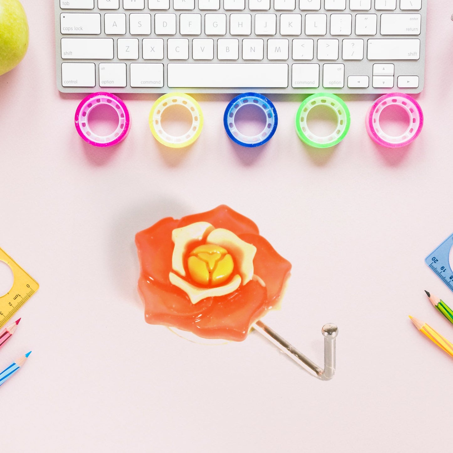 Multipurpose Mix Design Self Adhesive Wall Hooks Load Capacity Up to 1 Kg (Mix Design \ 5 Pc)