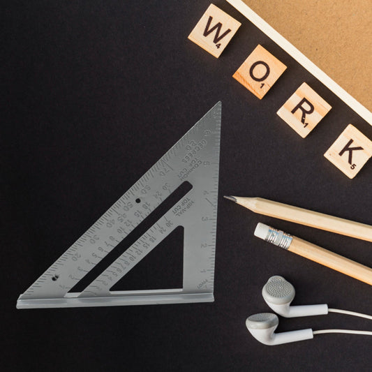 Double-Sided 45Ã‚Â° Triangle Ruler Ã¢â‚¬â€œ 7-Inch Aluminum Alloy Rafter Square for Home & Industrial Use