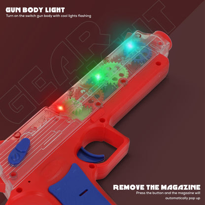 Plastic Gear Simulation Laser Toy Gun Ã¢â‚¬â€œ 3D Lights, Music & Rotating Gear (1 Pc, 3+ Years)