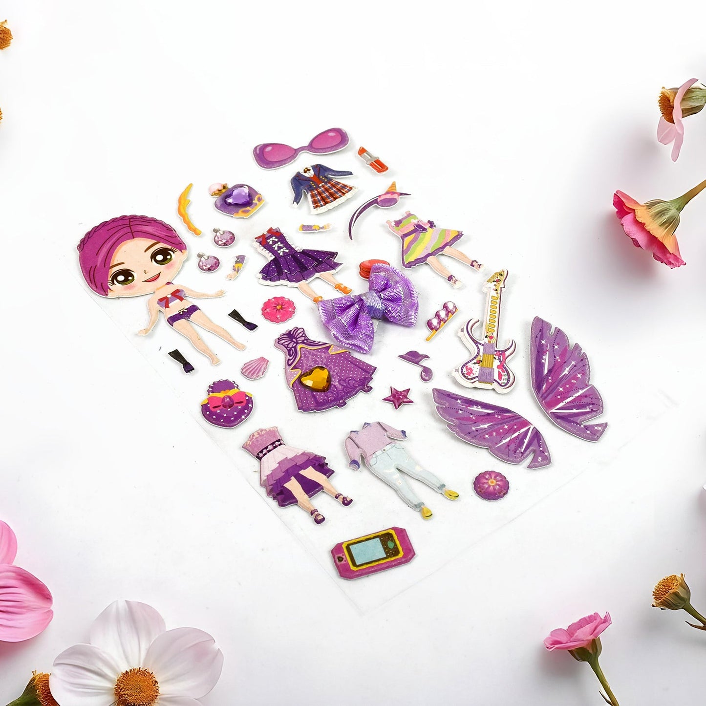 Multipurpose Adhesive 3D Stickers (4 Sheet /15Ãƒâ€”10 Cm)