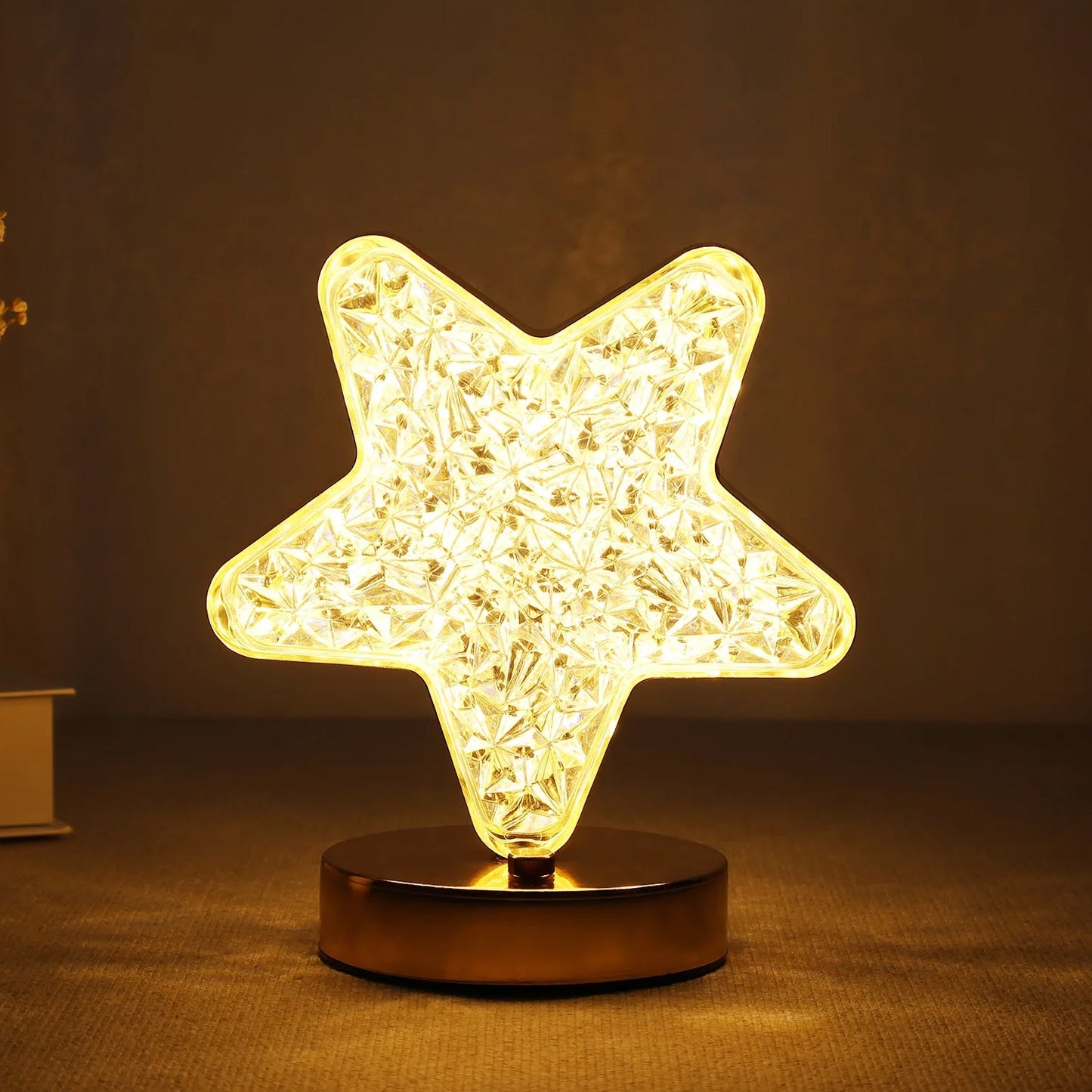 Star Crystal Diamond Touch Lamp Ã¢â‚¬â€œ USB Rechargeable, 3-Way Dimmable