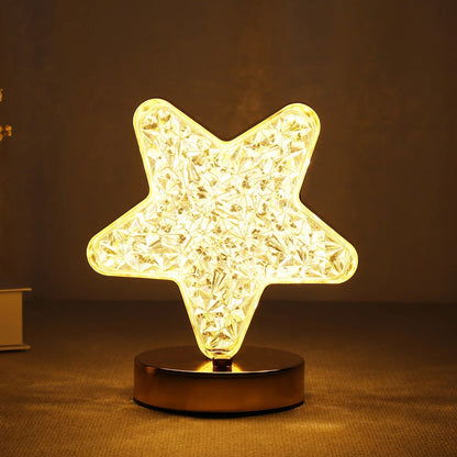 Star Crystal Diamond Touch Lamp Ã¢â‚¬â€œ USB Rechargeable, 3-Way Dimmable