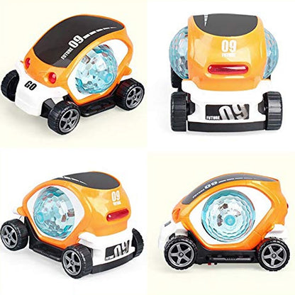 360Ã‚Â° Rotating Stunt Car Toy Ã¢â‚¬â€œ Bump & Go with 4D Lights, Music & Disco Ball (1 Pc, Battery Not Included)