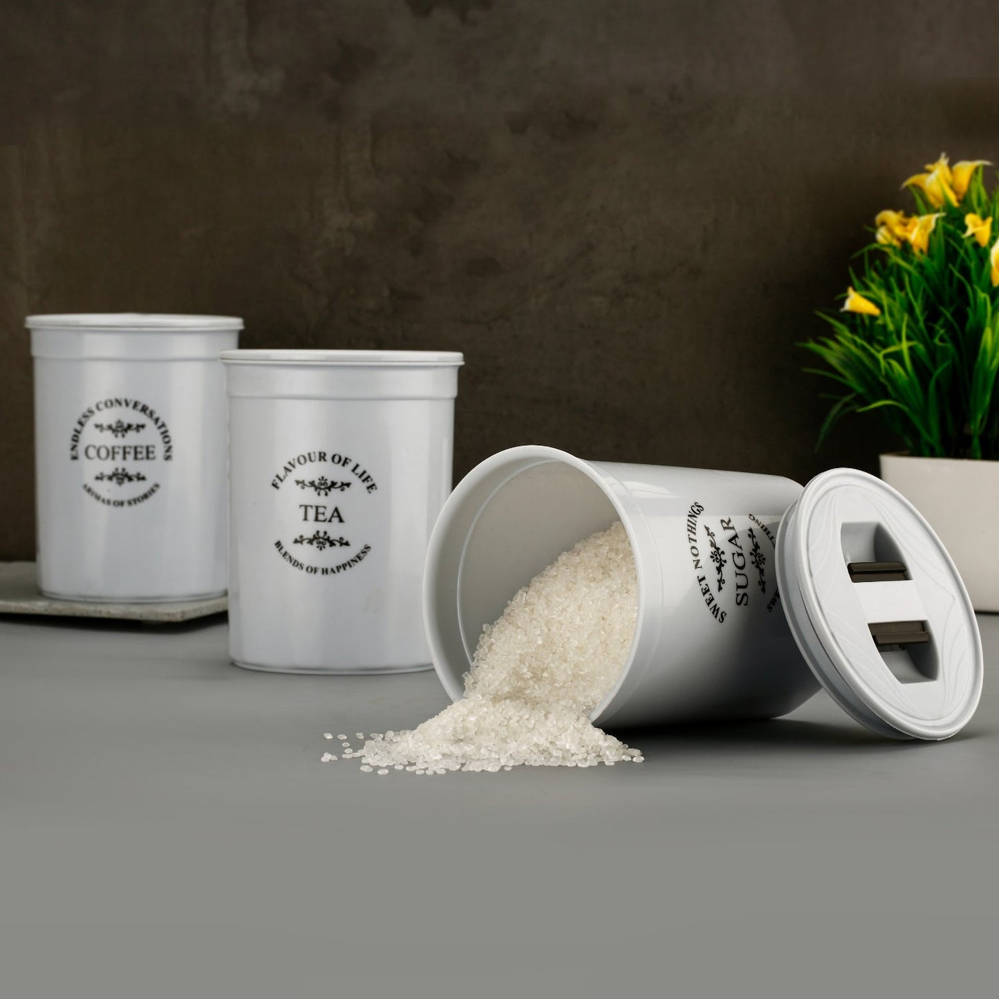 Airtight Containers Ã¢â‚¬â€œ For Tea, Coffee, Sugar & More (3 Pcs Set)