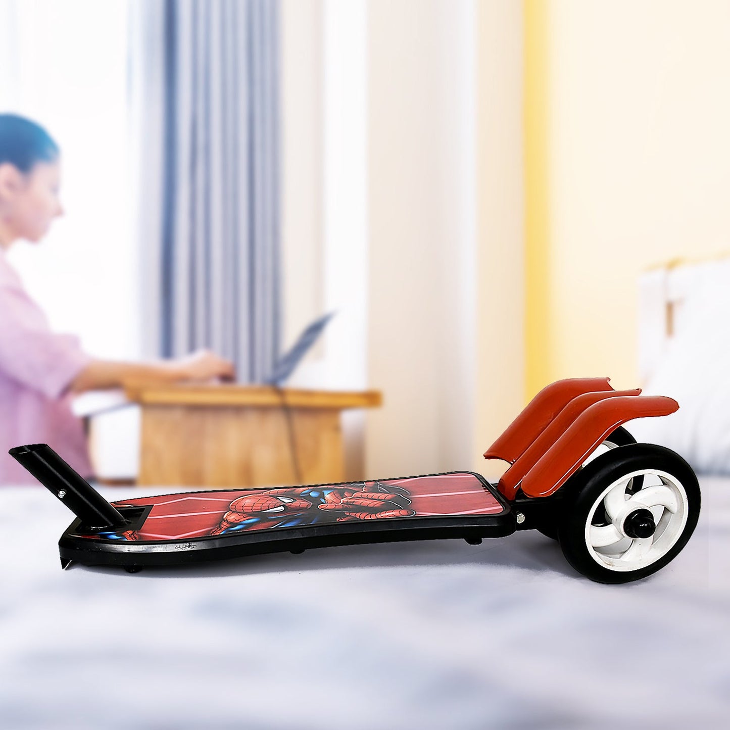 Basic Kids Ride On Leg Push Scooter for Boys and Girls (4 - 8 Years Old Kids) Foldable Scooter Cycle with Height Adjustment for Boys and Girls Multicolor (1 Pc / 3 Wheel)Ã‚Â 