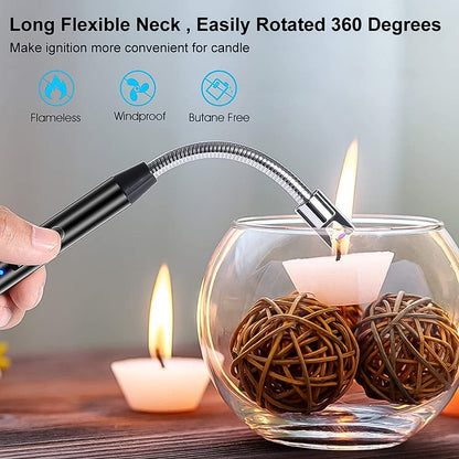 Long Flexible USB Rechargeable Electric Arc Lighter Ã¢â‚¬â€œ Windproof, Flameless Plasma