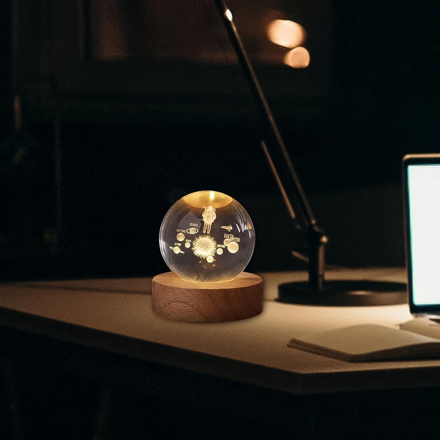 3D Crystal Ball lamps With Base (1 Pc / Mix Design)