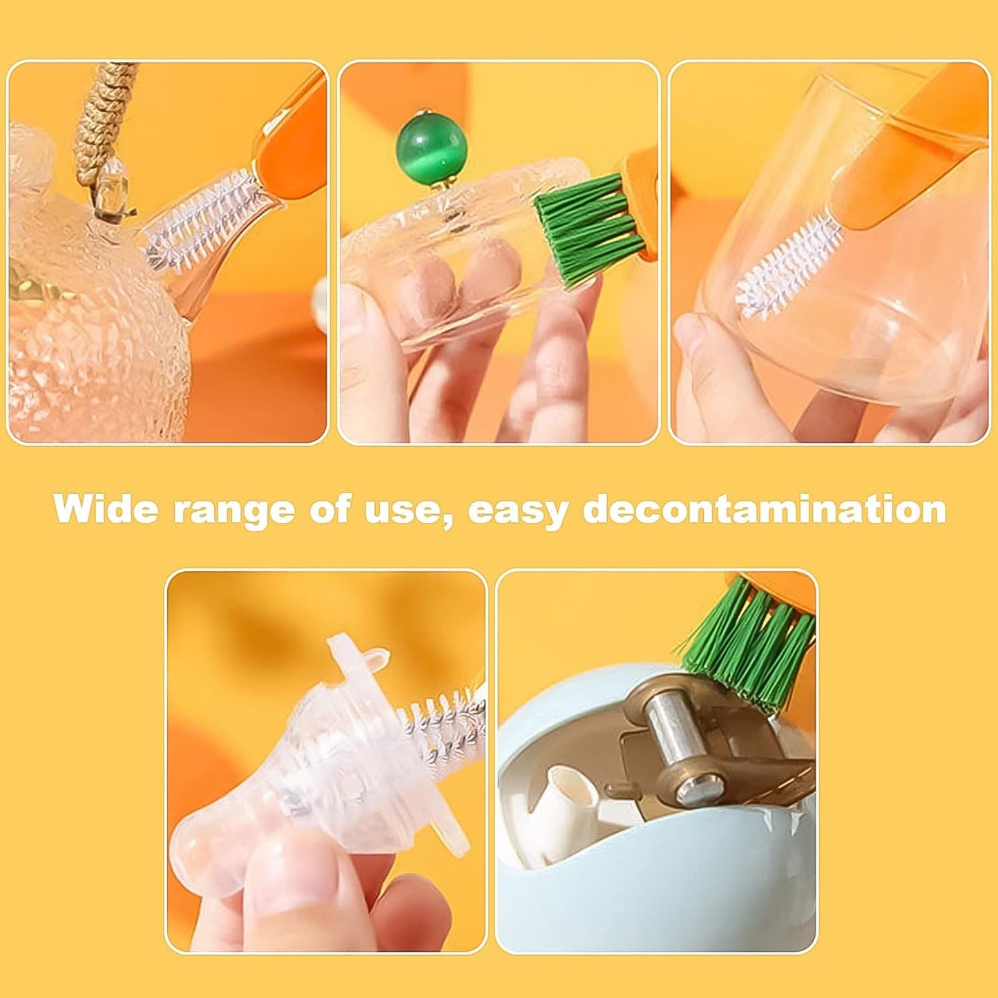 3-in-1 Multifunctional Cleaning Brush Set Ã¢â‚¬â€œ Mini Bottle, Cup & Lid Cleaner (1 Pc)