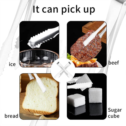 Stainless Steel Tong for Lifting Ice Cubes, Sugar Cubes | Serving Tongs (13 Cm / 2 Pc)