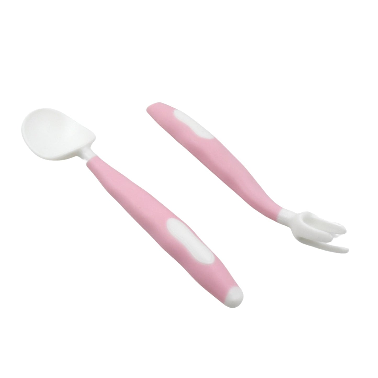 Silicone Bendable Kids Spoon & Fork Set Ã¢â‚¬â€œ Toddler Self-Feeding Utensils (2 Pc Set)