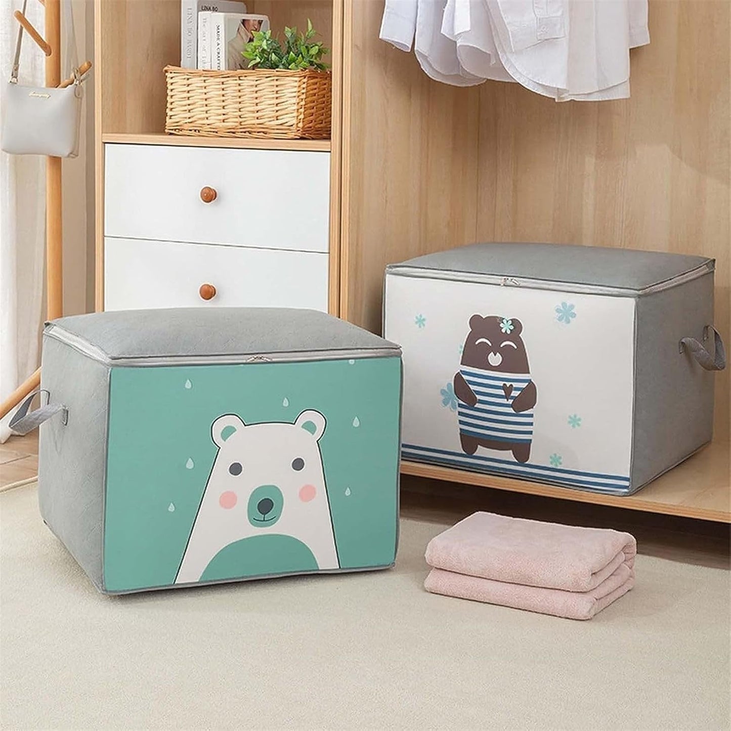 Foldable Closet Organizer Clear Window with Sturdy Zipper, Storage Bag (53Ãƒâ€”42Ãƒâ€”40 Cm / 1 Pc)