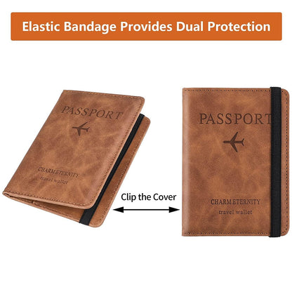 Passport Holder Cover PU Leather Travel Wallet case (1 Pc / 15Ãƒâ€”11 Cm)