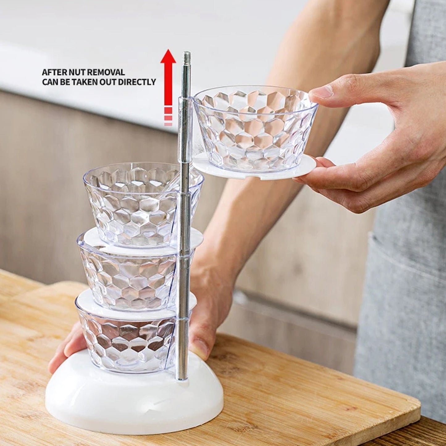 5 Section 360Ã‚Â° Rotating Vertical Seasoning Box Plastic Pickle Tower | Spice Rack (5 Layer with 5 Plastic Spoon / 1 Set)