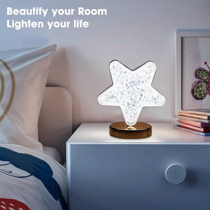 Star Crystal Diamond Touch Lamp Ã¢â‚¬â€œ USB Rechargeable, 3-Way Dimmable