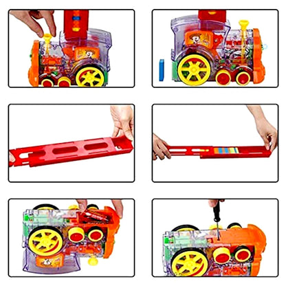 Transparent Funny Train Engine Block Set Ã¢â‚¬â€œ 60-Piece Music & Lights (Batteries Not Included)