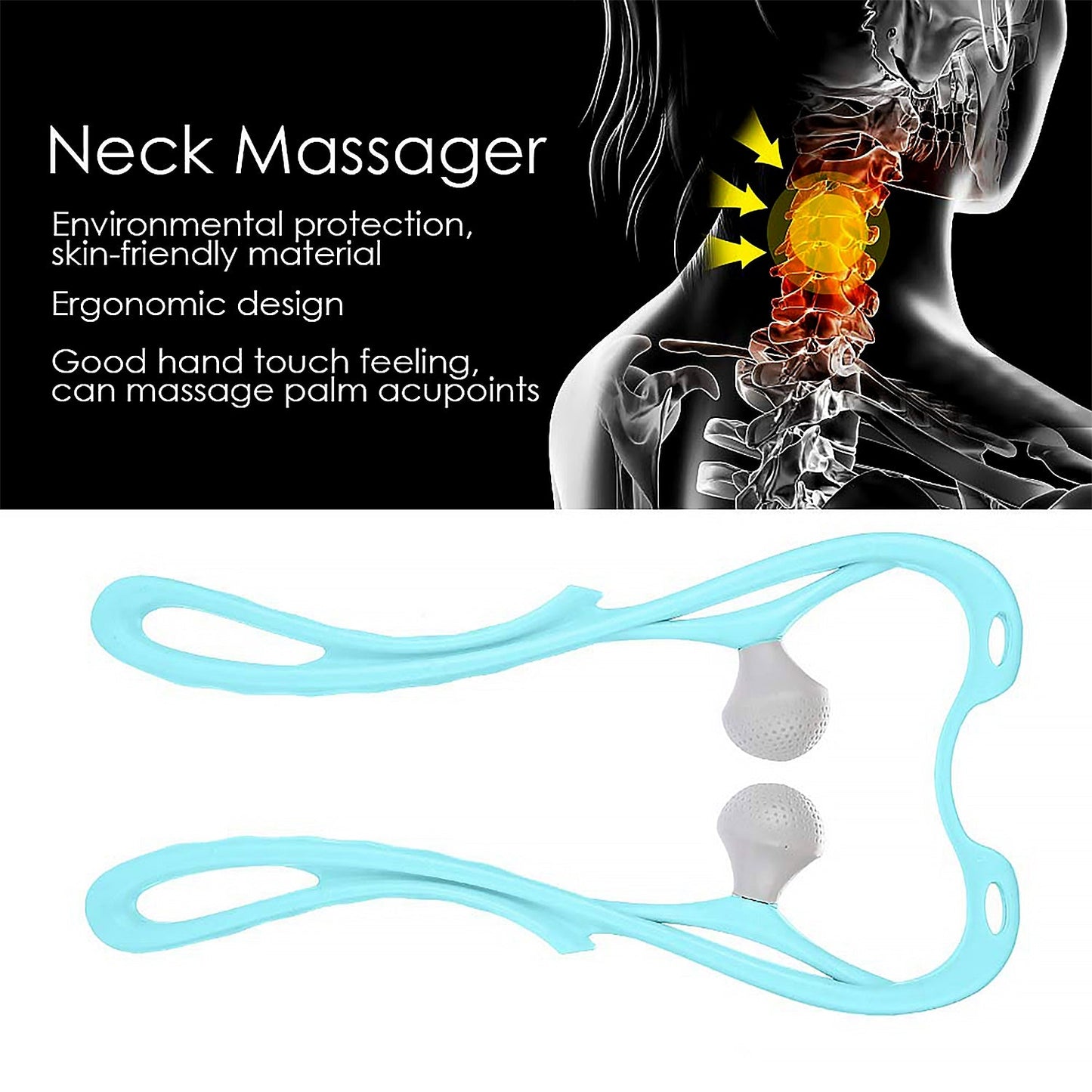 Neck Shoulder Massager, 33Ãƒâ€”18 cm Portable Relieving the Back for Men Relieving the Waist Women (1 Pc)