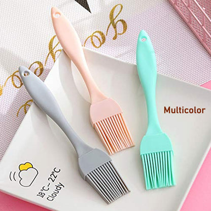 Silicone Kitchen Oil Spatula Brush with Handle Pastry / Cake Brush (17 cm / 2 Pc)