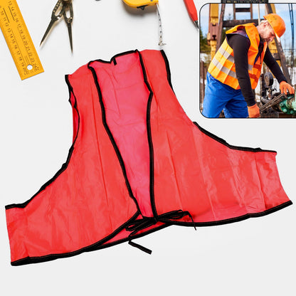 Economy PVC Safety Vest Ã¢â‚¬â€œ Soft Vinyl, Tie Closure, High Visibility