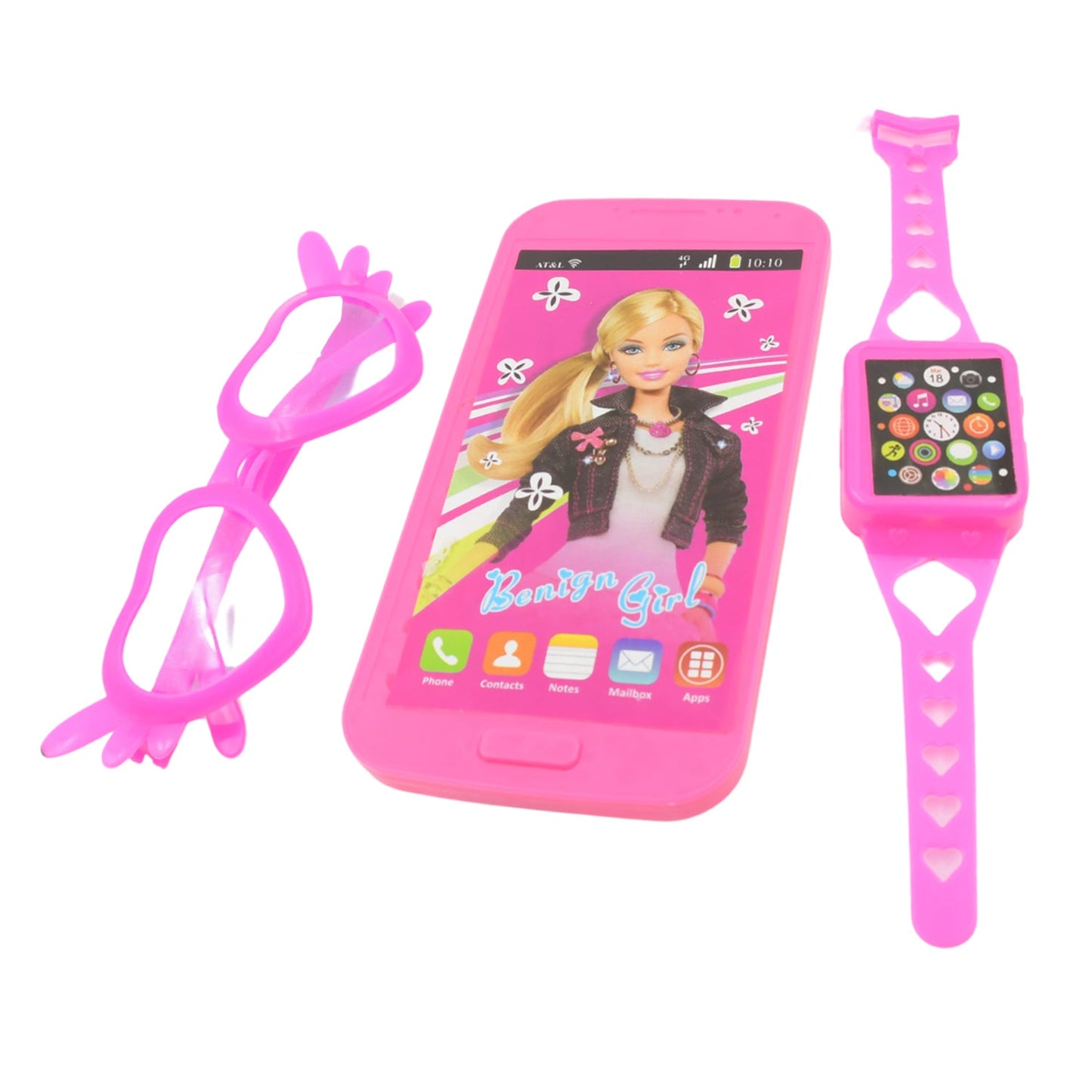 Barbiee Musical Phone, Watch & Glasses Set for Girls Ã¢â‚¬â€œ ABS Calling Toy (3-Piece, Battery Not Included)